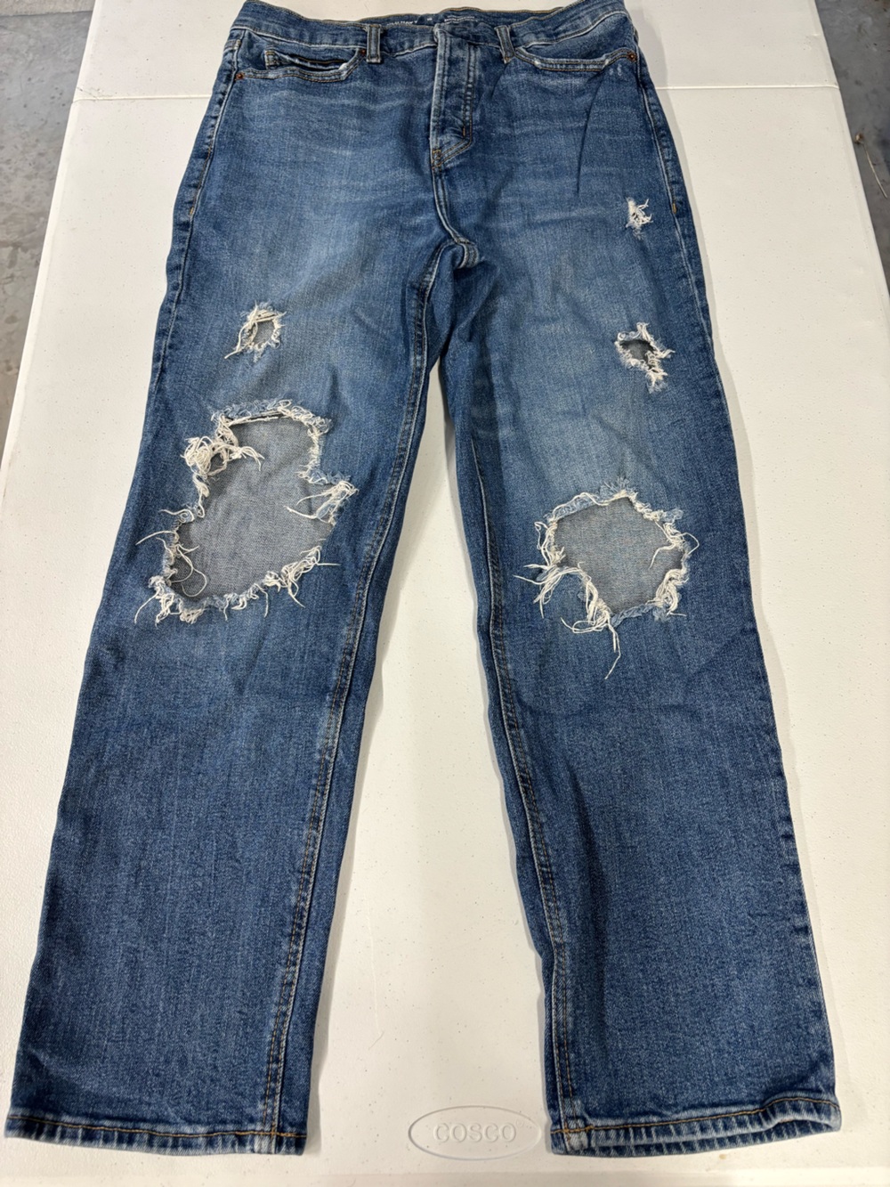 Old Navy Women's Distressed Blue Boyfriend Jeans